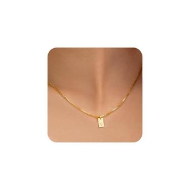 Imagem de ZUKNC Colar de ouro feminino, colar com inicial para mulheres, pingente de letra A-Z banhado a ouro 14K com corrente ajustável de 40,62 cm a 45,7 cm - Enfeites de meias, presentes de aniversário para