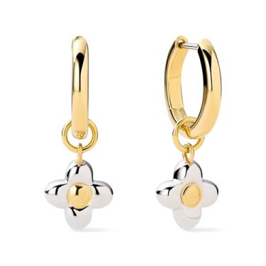 Imagem de Ana Luisa Colares com pingente feminino - Colar de ródio banhado a ouro 14K e prata - pérola, coração, círculo, pedra da lua, pedra preciosa, flor, estilos de pingente de nó - hipoalergênicos