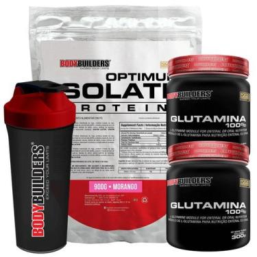 Imagem de Kit Optimum Isolate Whey Protein 900G + 2X Glutamina 300G - Bodybuilde