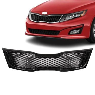 Imagem de JX RACING · PERFORMANCE · ACCESSORIES Compatível com Kia Optima 2014-2015 Ex/Lx Grade Dianteira Superior Grill Full Gloss Black