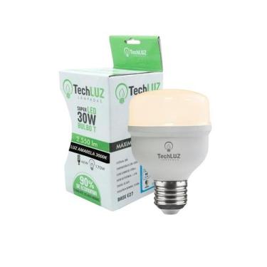 Imagem de Lâmpada Led Bulbo 30w Alta Potência Bivolt Branco Quente Techluz