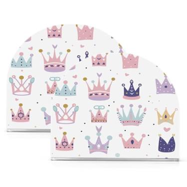 Imagem de Wassud Porta-guardanapos de acrílico de coroa, dispensador de guardanapos de papel moderno em forma de U para mesa, cozinha, sala de jantar, bancada 2 peças (comporta 50-60 guardanapos)