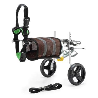 Imagem de PUJPOQRP Cadeira de rodas para cães ajustável para animais de estimação 2 rodas carrinho de cachorro leve fácil de montar cadeira de rodas animal esportes rodas para pernas traseiras ferramentas