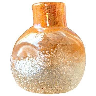 Imagem de YYBOES Vaso de vidro para decoração de flores, vaso de flores moderno, vaso de vidro nórdico transparente, recipiente de flores artificiais, flores de seda, vaso redondo transparente para casamento