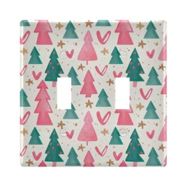 Imagem de Burbuja Capa de placa de parede para interruptor de luz de árvore de Natal, placa decorativa de parede, parafusos incluídos, 2 faixas