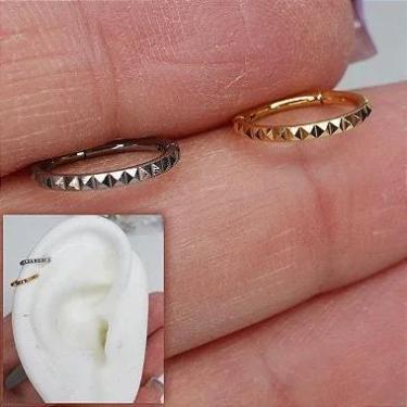 Imagem de Argola aço cirúrgico egipty clicker dourada com fecho clicker - no-bra