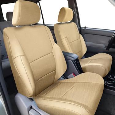 Imagem de Kistrba Capas de banco dianteiro compatíveis com Toyota 4Runner 1996-2002 (furos para encosto de cabeça DIY necessários), almofada respirável de ajuste personalizado nas laterais do motorista e do