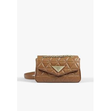 Imagem de Bolsa Feminina Schutz Matelassê Tiracolo Alça Corrente Marrom