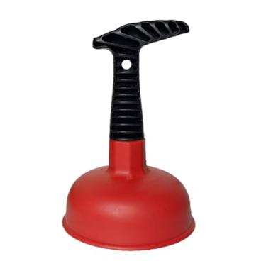 Imagem de INBWENH Mini êmbolo de pia com cabo curto, desentupidor de entupimento de drenagem para banheiro, cozinha, vaso sanitário, chuveiro, sucção potente, design compacto, vermelho