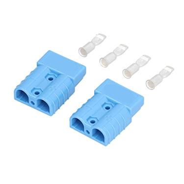 Imagem de Hyuduo Conector de Bateria 2 Peças 50a Kit de Tomada de Desconexão Rápida Com Contatos Banhados a Prata 6awg 600v para Barcos Caminhões Empilhadeiras Corrida (Azul)