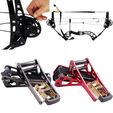 Imagem de FENJANER Archer Compound Bow Press, Alumium Alloy Portable Hand Held Replace Bowstrings Tool, Press Ratchet Bow Limbs Open Accessories for Compound Bow & Crossbow (preto)