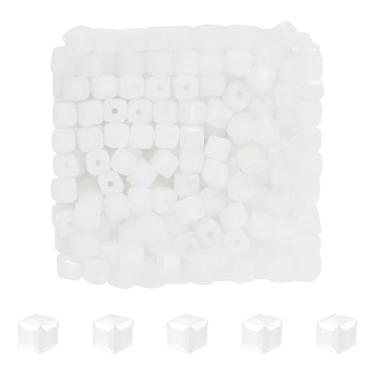 Imagem de Mandala Crafts Contas de cristal de cubo branco de 6 mm – 300 contas de vidro facetadas para fabricação de joias, pulseiras, colares, brincos e contas