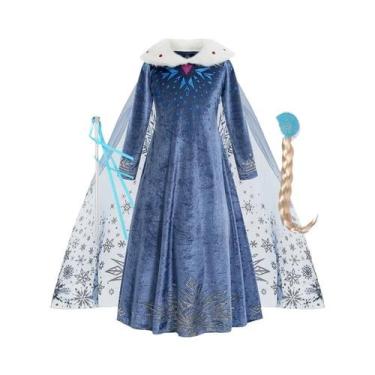 Imagem de Fantasia De Princesa Elsa Frozen Para Meninas Com Manga Longa Para Hal