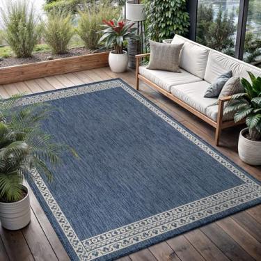 Imagem de Tapete lavável ao ar livre, 15,5 x 23,5 cm, tapetes modernos, para ambientes externos, padrão de bordado, sem queda, impermeável, fácil de limpar, pátio, varanda, sala de estar, quarto, jardim