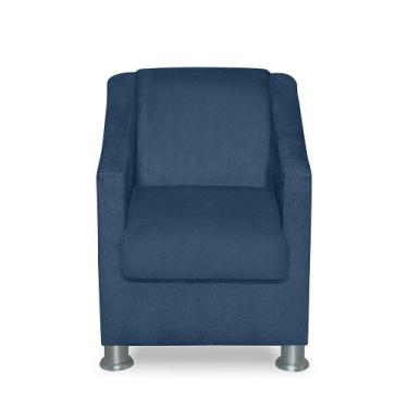 Imagem de Mini Poltrona Cadeira Infantil Tilla De Criança Suede Azul Marinho  - 