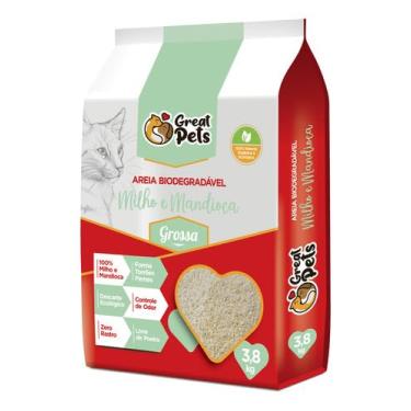 Imagem de Areia Biodegradável Milho E Mandioca Fina Great Pets 3,8kg