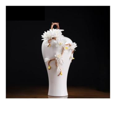 Imagem de Vaso novo estilo chinês de cerâmica feito à mão, ornamentos para casa, sala de estar, quarto, estudo, arranjos de flores, decorações artísticas, vasos de flores