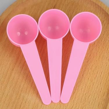 Imagem de Conjunto de 12 colheres medidoras de plástico, 1 colher de chá (20 ml) colheres de cabo longo para medir café, chá, proteína, leite em pó, grãos, especiarias, pó, ração para animais de estimação (rosa