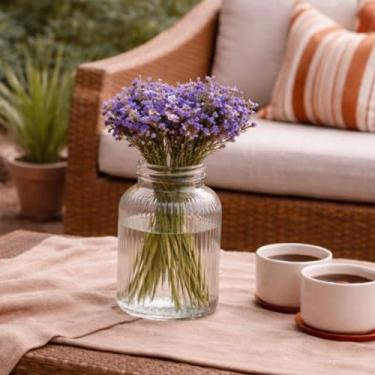 Imagem de Arranjo de Flor Mosquitinho Decorativa Artificial, lilas, Plástico, 34cm, Kit com 4 Unidades