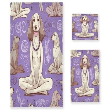 Imagem de xigua Conjunto de toalhas de banho para cães de ioga, toalha de banho macia absorvente, 3 peças, toalha de mão, toalhas decorativas para banheiro, academia, hotel, praia, piscina