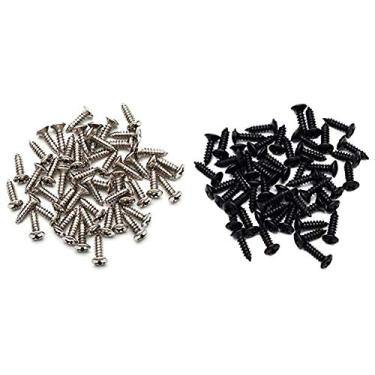 Imagem de Parafusos de proteção contra graves para guitarra elétrica de 3 mm, parafusos de montagem de placa de arranhões para Fender Strat ST Tele TL Stratocaster Telecaster Gibson LP Les Paul SG, pacote de