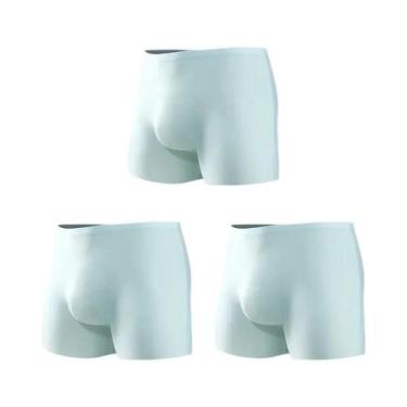 Imagem de Cuecas Boxer Masculinas De Seda Gelada Com Estampa 3D, Pacote Com 3, S