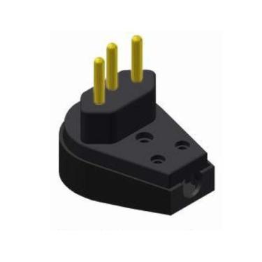 Imagem de Pino Macho 3p 20a Triangular Com Prensa Cabo Preto - Ilumi