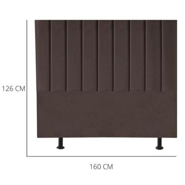 Imagem de Cabeceira Cama Casal Queen Size 160 Cm Eloá Linho E Frame Cor:marrom