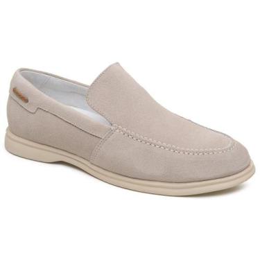 Imagem de Mocassim Loafer Zurich Couro Macio Conforto Casual Urbano Cor:LinhoTam