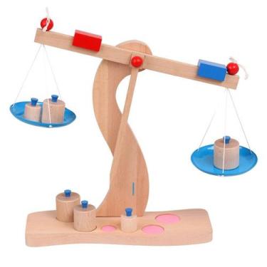 Imagem de Brinquedo Balance Scale Montessori Wooden para crianças em madeira de 