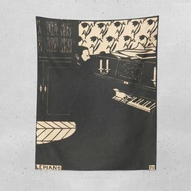 Imagem de Tapeçaria para pendurar na parede para músico clássico preto/branco 15