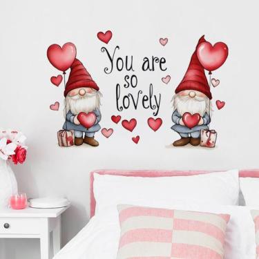 Imagem de Adesivos de parede You Are So Lovely Cute Gnome PVC 39x58cm - yiweisai