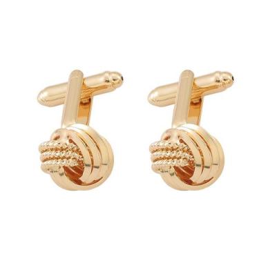 Imagem de Abotoaduras com design de corda torcida banhado a ouro para homens - y