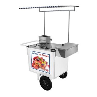 Imagem de Carrinho de Salada de Frutas Luxo com Rodas Pneumáticas e Toldo - Cefa
