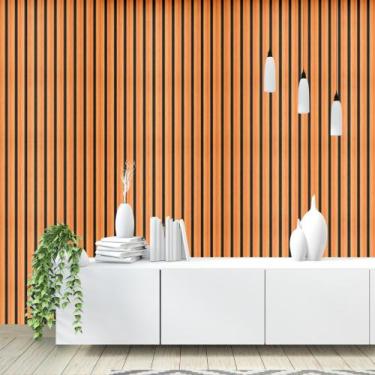Imagem de Papel de Parede Adesivo Autocolante Decorativo Madeira Ripado Texturiz