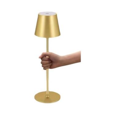 Imagem de Luminária De Mesa LED Portátil Sem Fio Recarregável Com 3 Cores E Dime