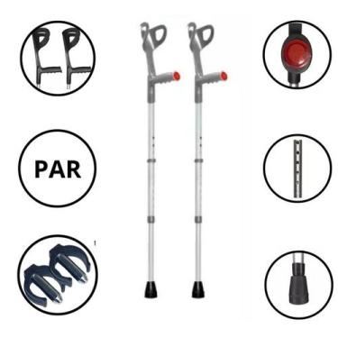 Imagem de Bengala Muleta Canadense Regulável Altura Braço 120kg PAR - Procorpus 