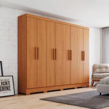 Imagem de Guarda-Roupa Casal 8 Portas 4 Gavetas B51 Briz Henn Roupeiro, CINAMOMO