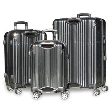 Imagem de Kit com 3 Malas de Viagem Bordo, Média e Grande com Expansor - Linha Pacific 8860 Limit...