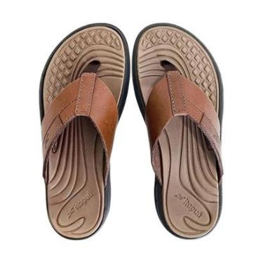 Imagem de Chinelo Masculino De Dedo Conforto Tiras Largas Couro Itapuã-Masculino
