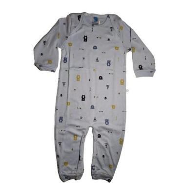 Imagem de Macacao Bebe Manga Longa Rot Azul Bebe Tam G9-12 meses Dicanela,  G