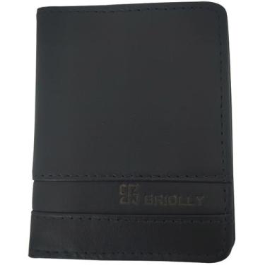 Imagem de Carteira Briolly Preta Vertical Slim de Homem Veneza Porta Cartão Viso