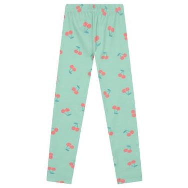 Imagem de Calça legging infantil menina em cotton Brandili, 6, Azul piscina
