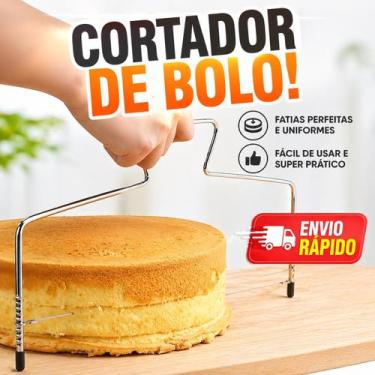 Imagem de Cortador Alinhador De Bolo Facil De Cortar 2 Linhas Aço Inox - Genéric