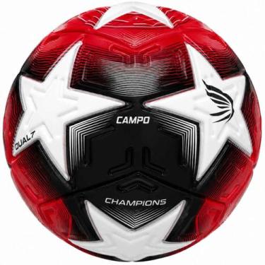 Imagem de Bola de Futebol Campo Dualt Champions Technofusion, Vermelho, Preto