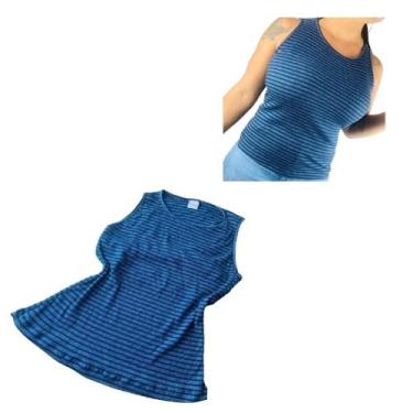 Imagem de Regata Feminina Modal Listrada Com Detalhe Nas Costas Casual - Follow 