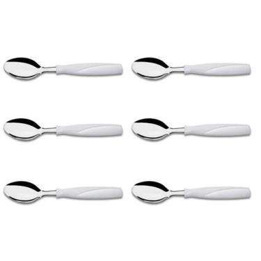 Imagem de Kit 6 Colher de Mesa Aço Inox Branco Brinox