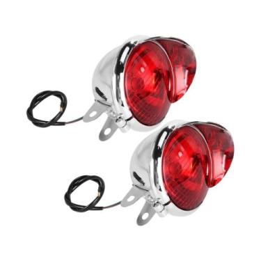Imagem de Lanterna De Neblina Cromada Com Lente Vermelha 2x Farol Dianteiro Para