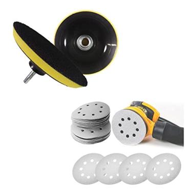Imagem de Kit 10 Un Disco de Lixa Branco E Base Disco de Lixa 150mm Grão 400