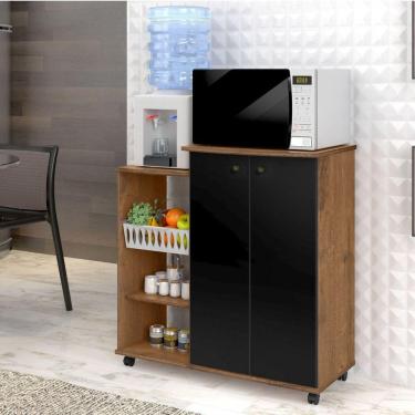 Imagem de Armário 2 Portas Multiuso Prático Zanzini Marrom/Preto